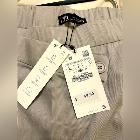 ZARA Asymmetrical Elastic Waist Wide Leg Cargo Utility Pants - Picture 3 of 6